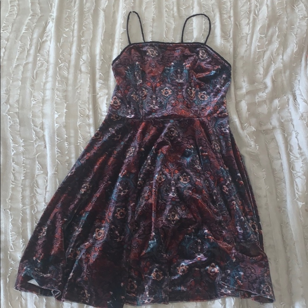 Urban Outfitters Multi-Color Velvet Dress XS